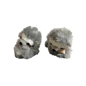 Wild Republic Gray Plush Sloth 8" Slap Bracelet Wrist Hugger Fuzzy Lot of 2